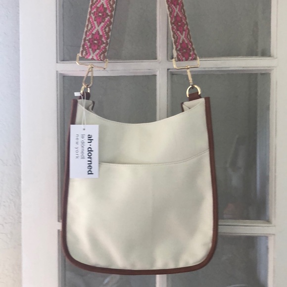 Ahdorned Handbags - NWT Ahdorned CANVAS Messenger Crossbody w/ Fashion Strap